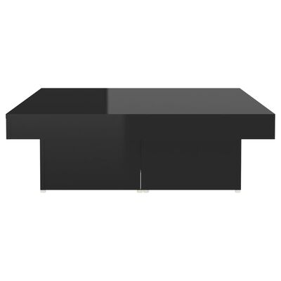 vidaXL Klubska mizica visok sijaj črna 90x90x28 cm iverna plošča