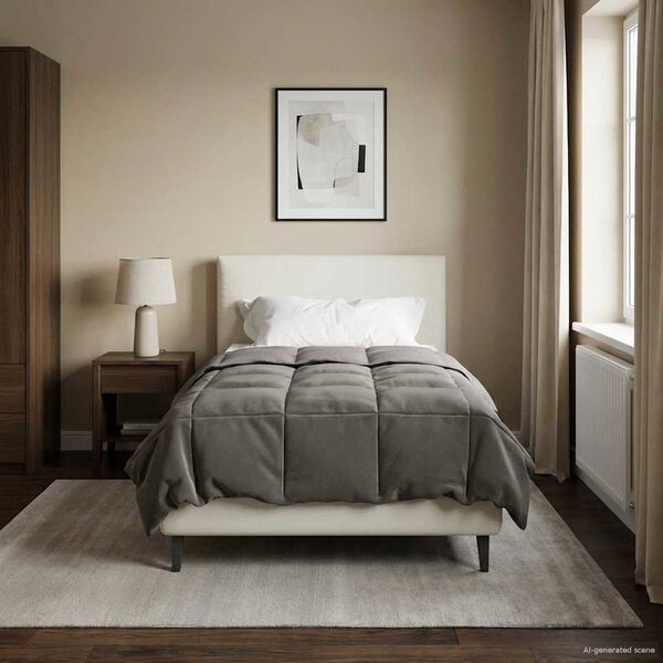 vidaXL Poletna odeja &Scaron;onerisan Svetlo siva 135 x 200 cm Mikrovlakna