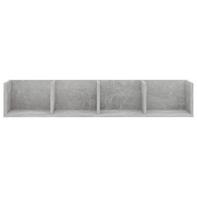 vidaXL Stenska polica za CD plošče betonsko siva 100x18x18 cm