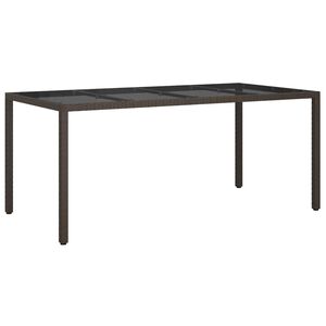 vidaXL Vrtna miza Rjava 190 x 90 x 75 cm poli ratan