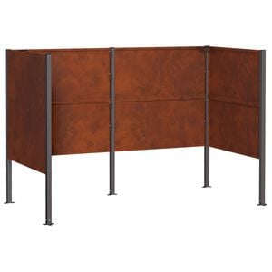 vidaXL Zaslon za smetnjak 167 x 85 x 113 cm Vremensko odporno jeklo