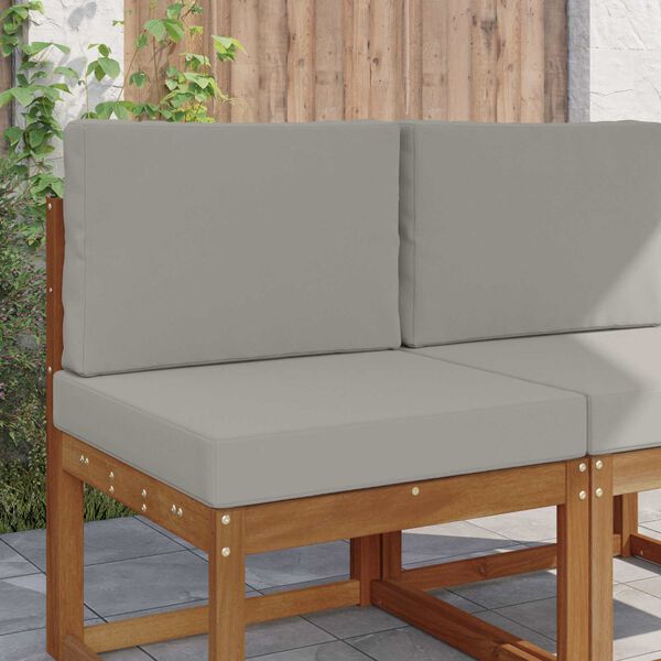 vidaXL Zunanja blazina za kavč 2 pcs Siva Poliester