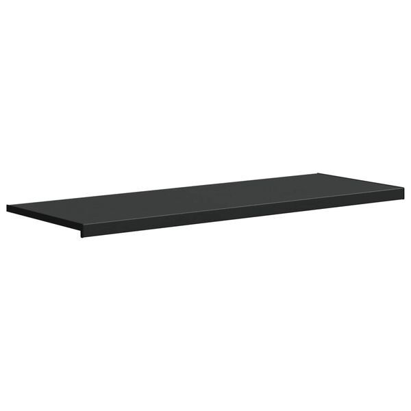 vidaXL Okenski nadstre&scaron;ek Črna z lesno strukturo 120 x 50 x 4,5 cm PVC
