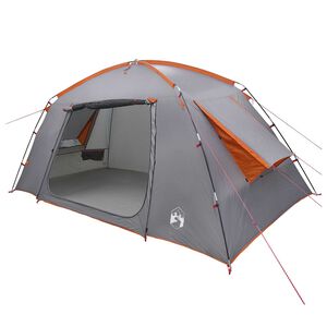 vidaXL Kabinski &scaron;otor 6-osebni Siva in oranžna Poliester