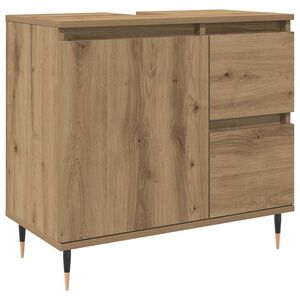 vidaXL Kopalni&scaron;ka omarica artisian hrast 65x33x60 cm inženirski les