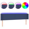 vidaXL LED posteljno vzglavje modro 203x16x78/88 cm blago