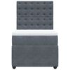 vidaXL Box spring postelja z vzmetnico temno siva 90x200 cm žamet