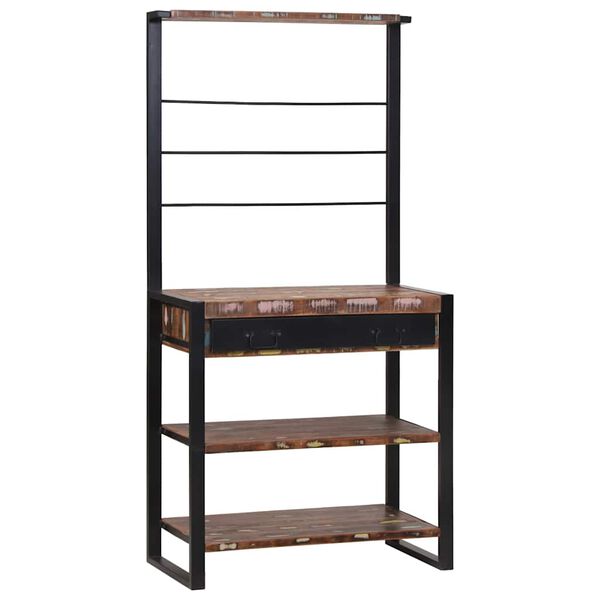 vidaXL Kuhinjska polica večbarvno 80 x 40 x 160 cm Trden predelan les