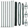 vidaXL Steber ograje. Zelena 10 x 1,5 m (36 mm mreža) Jeklo in PVC