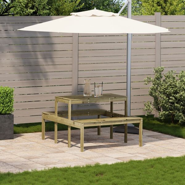 vidaXL Piknik miza 110x134x75 cm impregnirana borovina