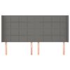 vidaXL Vzglavje z u&scaron;esi temno sivo 163x16x118/128 cm blago