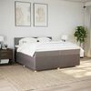 vidaXL Box spring postelja z vzmetnico taupe 200x200 cm blago