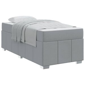 vidaXL Konstrukcija postelje z vzmetnico Svetlo siva 80 x 200 cm blago