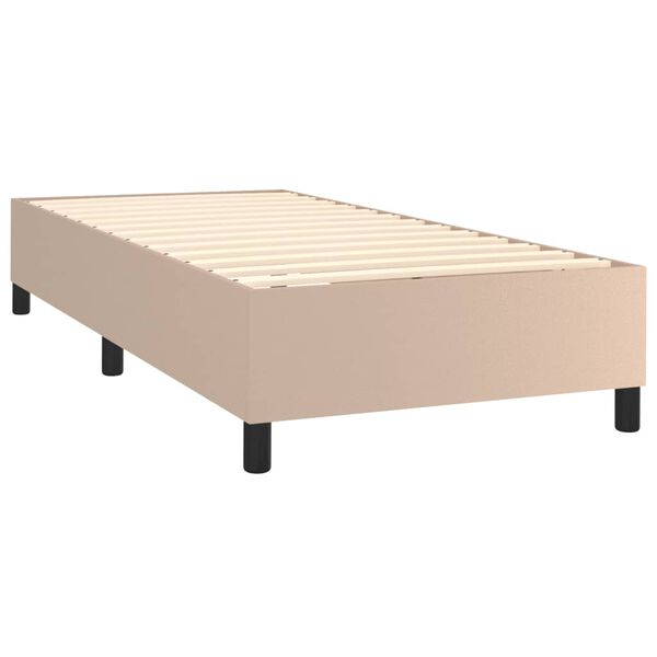 vidaXL Box spring postelja z vzmetnico kapučino 100x200cm umetno usnje