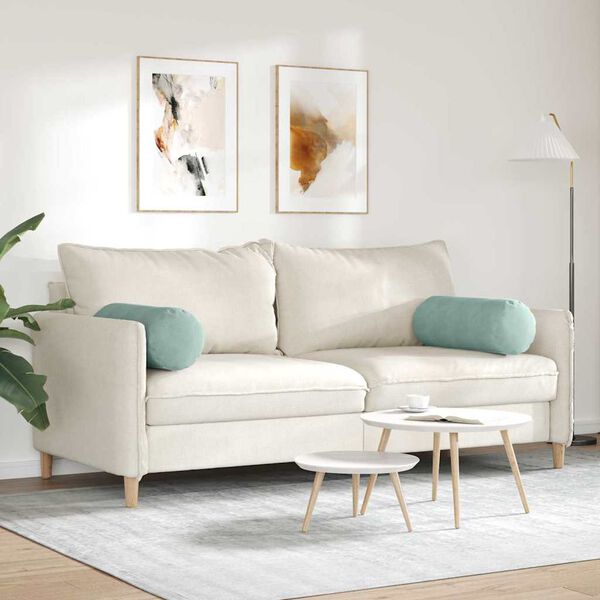 vidaXL Blazine 2 pcs Morsko zelena &Oslash; 25 x 70 cm Žametna tkanina