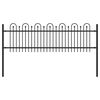 vidaXL Spike Lok Ograja Črna 200 x 130 cm Pra&scaron;no lakirano jeklo