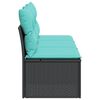 vidaXL Vrtni kavč z blazino Črna 165 x 62 x 69 cm Poly ratan