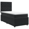 vidaXL Postelja boxspring z vzmetnico Črna 80 x 200 cm Žamet