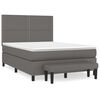 vidaXL Box spring postelja z vzmetnico siv 140x200 cm umetno usnje