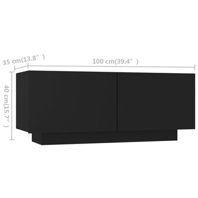 vidaXL TV omarica z LED lučkami črna 180x35x40 cm