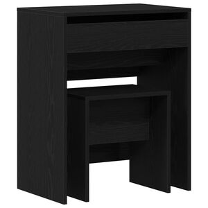 vidaXL Miza za ličenje 2 kos Črni hrast 60 x 40 x 75 cm Inženirski les