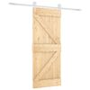 vidaXL Drsna vrata Naravna in bela 85 x 210 cm Masiven borov les