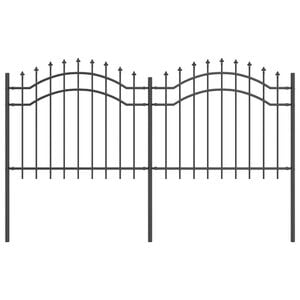 vidaXL Vrtna ograja Siva 240 x 140 cm Jeklo s pra&scaron;nim premazom