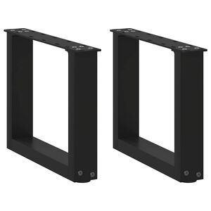 vidaXL Noge za klubsko mizico v obliki črke U, 2 kosa, črne, 30 x (30-31) cm, jeklo