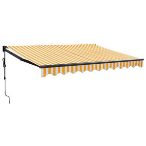 vidaXL Avtomatsko zložljiva tenda rumena in bela 3x2,5 m