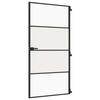 vidaXL Notranja vrata ozka črna 102,5x201,5 cm kaljeno steklo aluminij