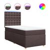 vidaXL Box spring postelja z vzmetnico temno rjav 90x190 cm blago