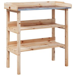vidaXL Miza za rastline s policami 78x38x82,5 cm trden les jelke