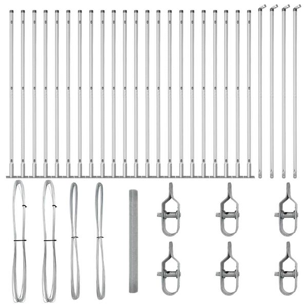 vidaXL Steber ograje. srebrna 50 x 1,5 m (25 x 25 mm mreža) Jeklo