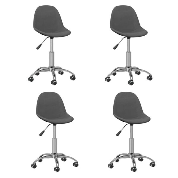 vidaXL Vrtljivi jedilni stoli 4 kosi temno sivo blago