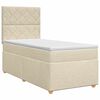 vidaXL Postelja boxspring z vzmetnico Krem 90 x 190 cm Blago