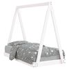 vidaXL Otro&scaron;ki posteljni okvir bel 70x140 cm trdna borovina