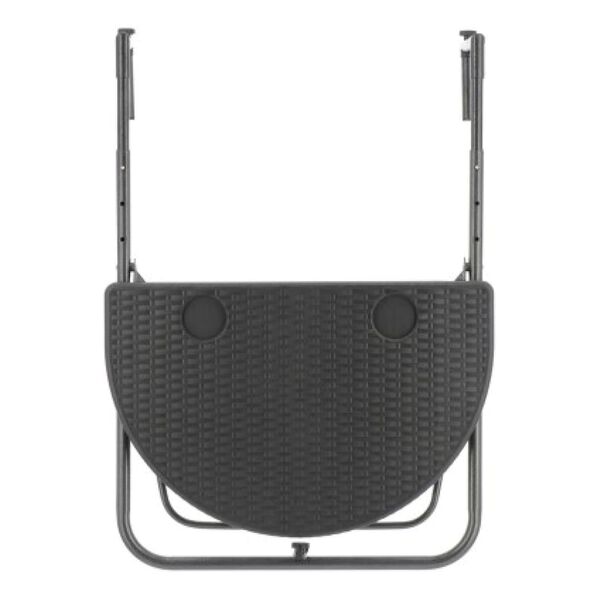 441601 Livin'outdoor Balcony Foldable Table Half Round Grey
