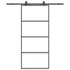 vidaXL Drsna vrata z opremo črna 90x205 cm ESG steklo