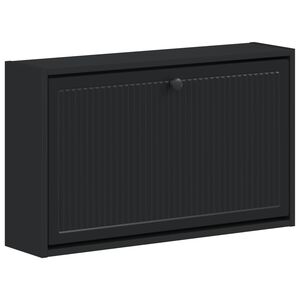 vidaXL Omara za čevlje, pritrjena na steno EDE 71 x 17 x 43 cm Črna