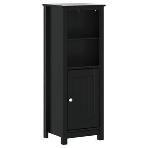 vidaXL Kopalni&scaron;ka omarica BERG črna 40x34x110 cm trdna borovina