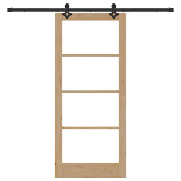 vidaXL Drsna vrata ORKDAL Naravna in črna 86 x 198,5 cm
