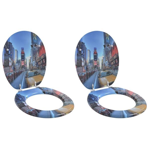 vidaXL Deska za WC &scaron;koljko s pokrovom 2 kosa mediapan New York