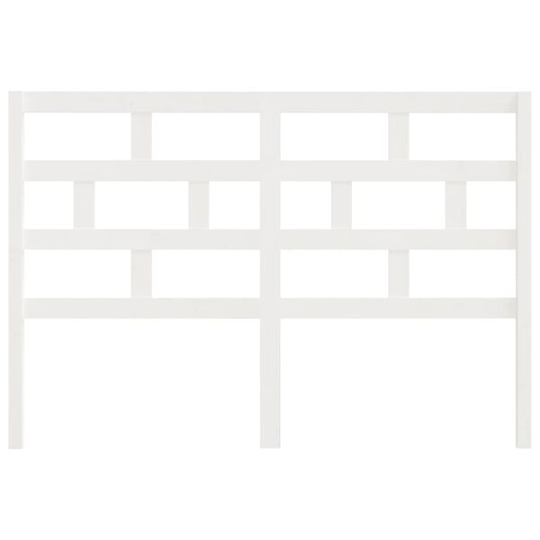 vidaXL Posteljno vzglavje belo 141x4x100 cm trdna borovina