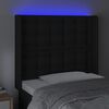 vidaXL LED posteljno vzglavje črno 103x16x118/128 cm umetno usnje