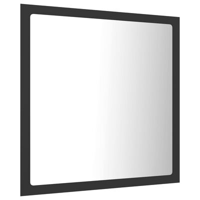vidaXL LED kopalniško ogledalo sivo 40x8,5x37 cm akril