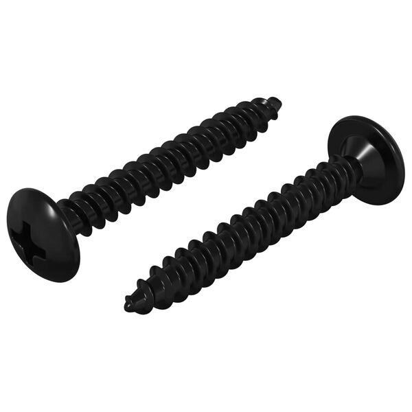 vidaXL Žebelj za tapkanje 2 pcs Črna M4 x 28 mm Jeklo