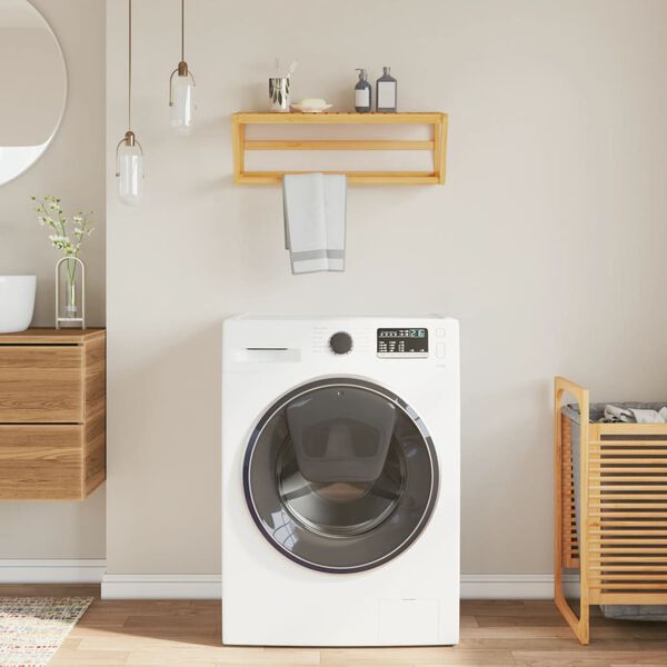 vidaXL Stenska polica za brisače 60x25x20 cm bambus