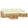 vidaXL Zunanja garnitura za sedenje 6 pcs Bela in krem 59 x 59 x 37 cm
