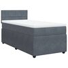 vidaXL Box spring postelja z vzmetnico temno siv 90x190 cm žamet