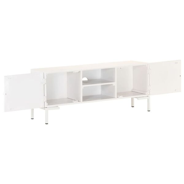 vidaXL TV omarica bela 115x30x46 cm trden mangov les